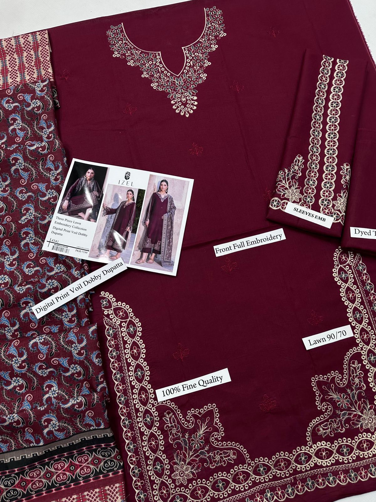 Mix Brands Lawn 3pc Embroidered #10