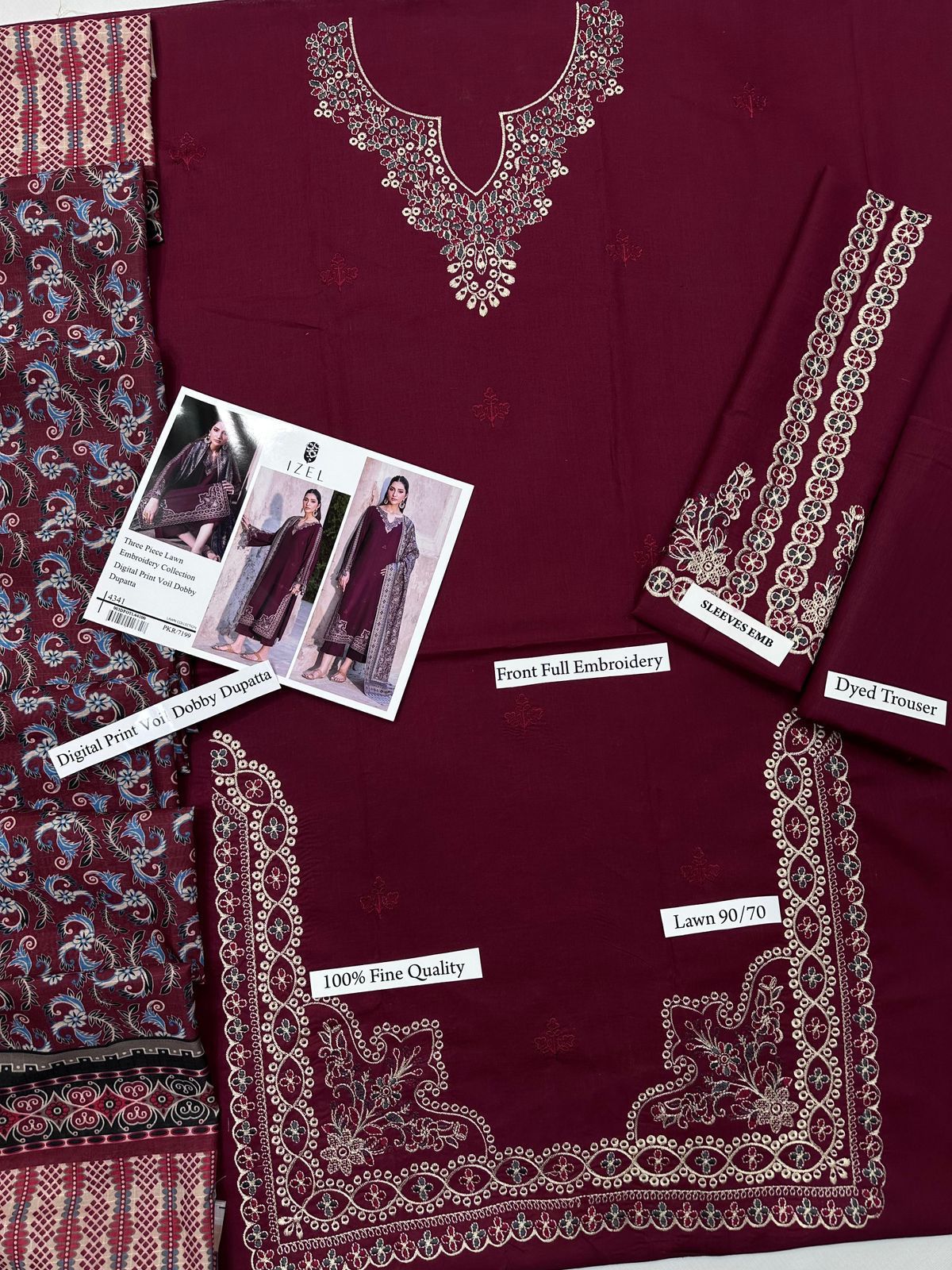Mix Brands Lawn 3pc Embroidered #10