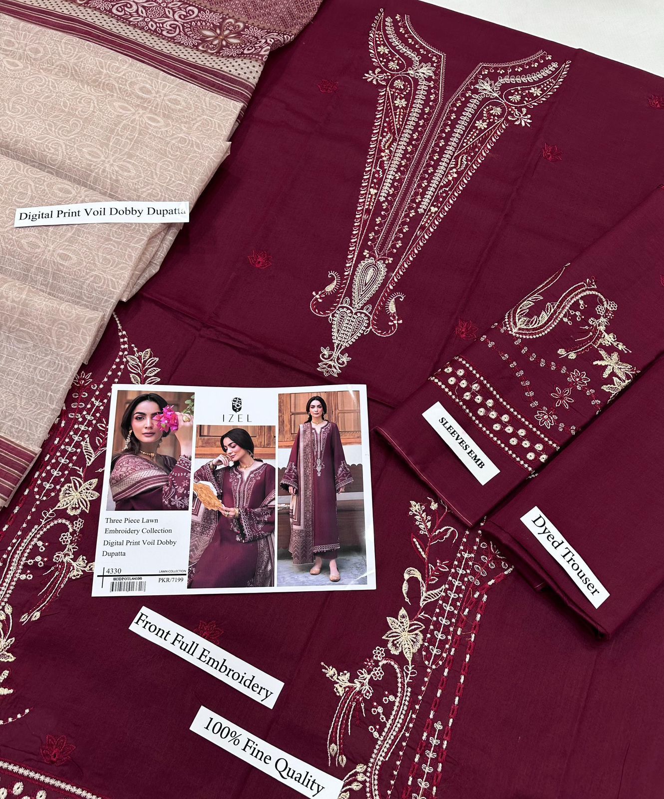 Mix Brands Lawn 3pc Embroidered #11