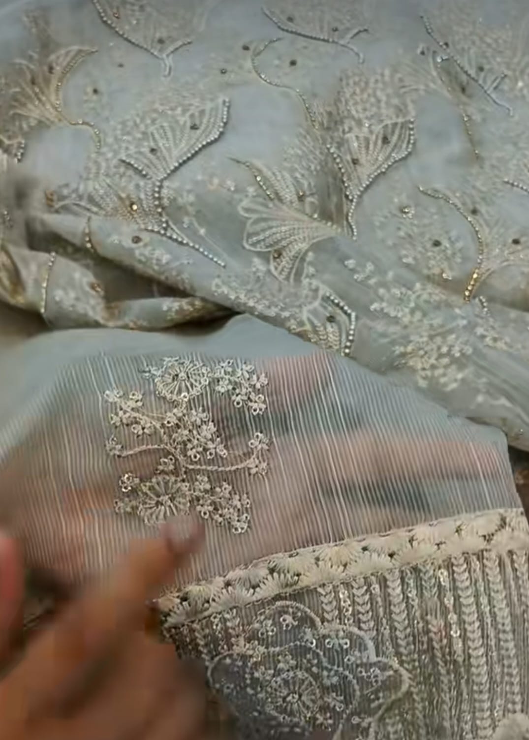 Khaddi net 2 pcs article Shirt and Dupatta