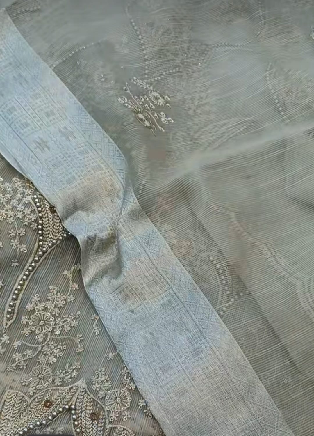 Khaddi net 2 pcs article Shirt and Dupatta