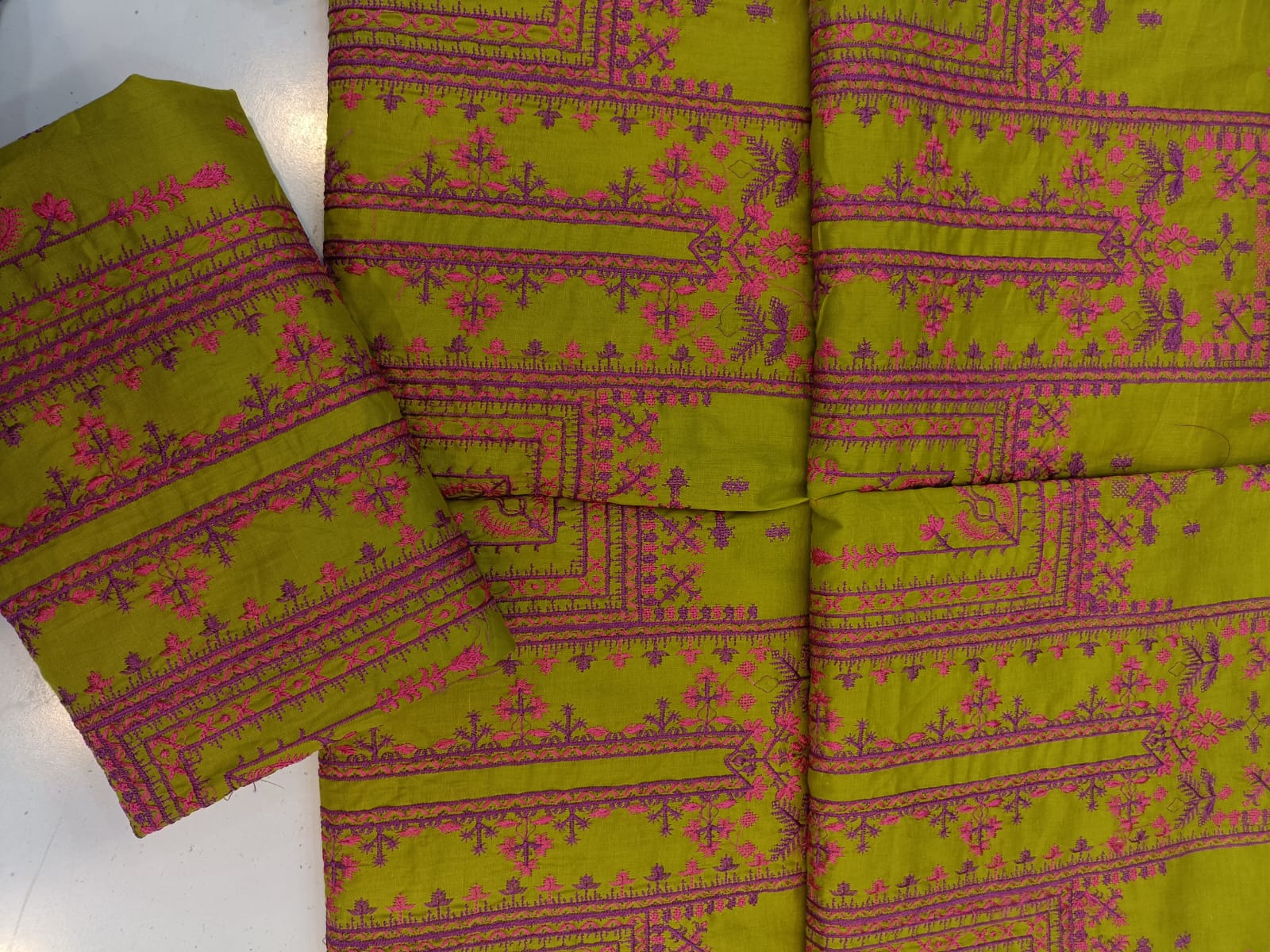 Zink Charisma 2 pcs shirt and trouser.  Front havey Embroidered Sleeves and back Embroidered  stuff lawn