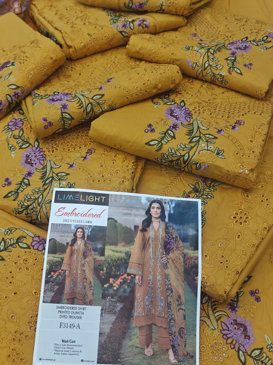 brand lime light mustard colour  : 3pcs dress