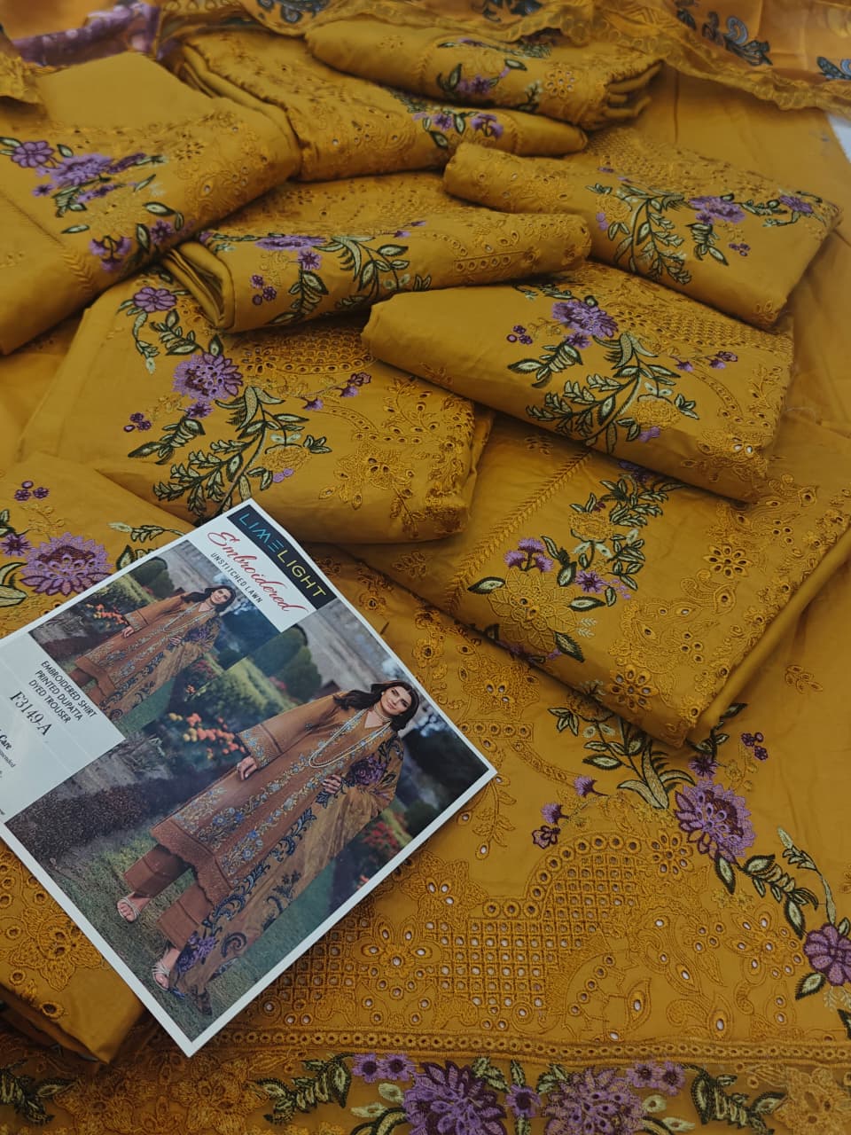 brand lime light mustard colour  : 3pcs dress